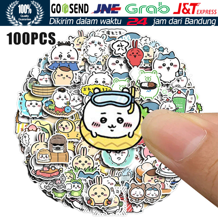 

100PCS Stiker Chiikawa Kartun Lucu Aesthetic Untuk Dekorasi Buku Catatan, HP, Laptop, dan DIY Scrapbook