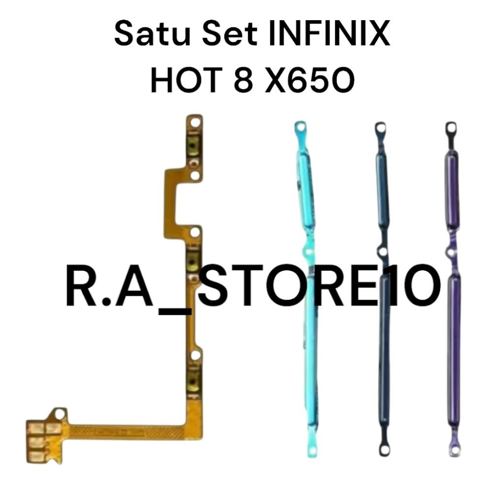 1 Set INFINIX Hot 8 X650 X650C | Flexi Flexibel Flexible Fleksibel On Off Volume + Tombol Luar Power
