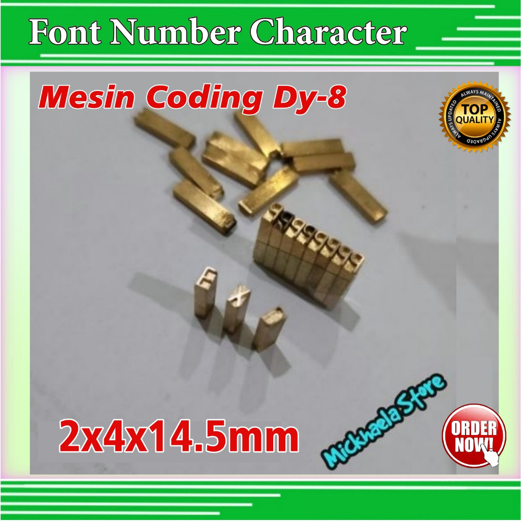

KARAKTER ANGKA / HURUF MESIN CODING EXPIRED DATE DY-8 UKURAN 2X4X14.5 FONT NUMBER CODE
