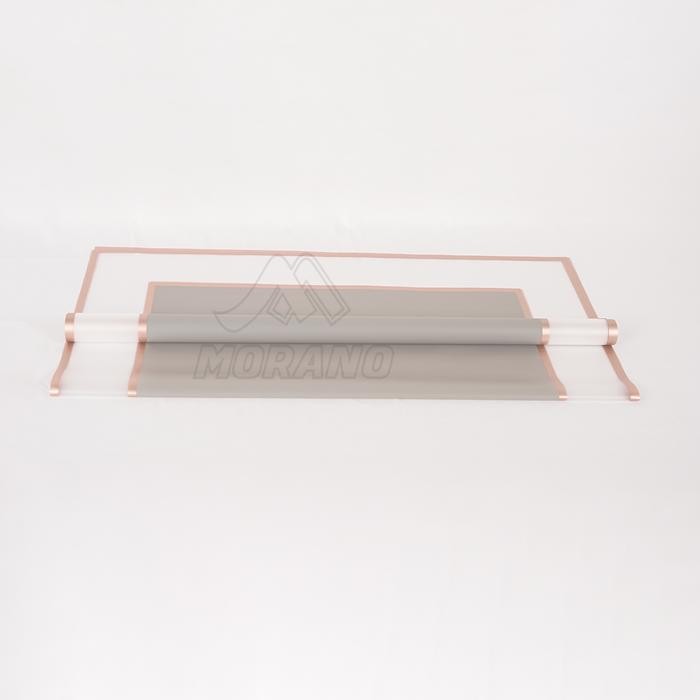 

TERBARU!! [5 PCS] Flower Wrapping Motif Double Frame List Gold Cellophane Paper Waterproof Kertas Buket Bunga Kertas Pembungkus Kado - Grey