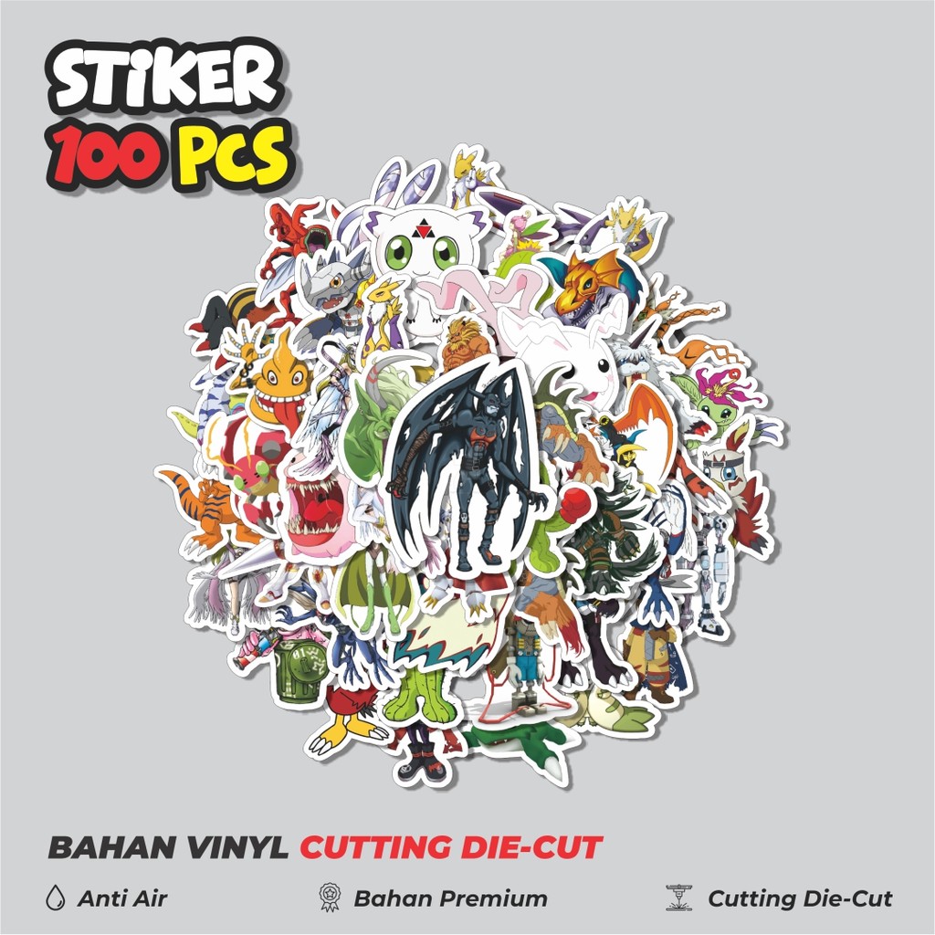 

Terbaru! 50 pcs Stiker Anime Series Digimon Character Mix 3 Dekorasi Lucu Kreatif untuk Notebook, Skateboard, HP