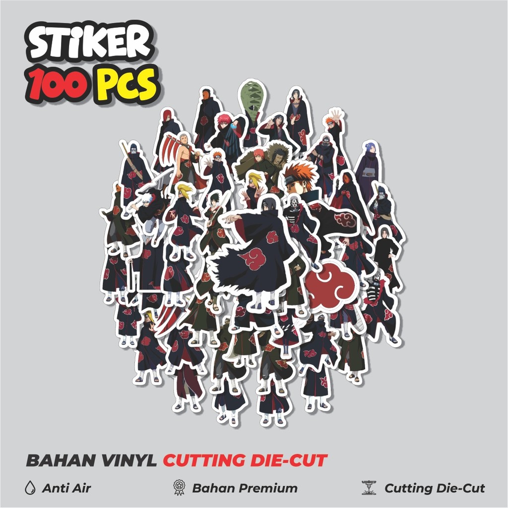

Terbaru! 50 pcs Stiker Anime Series Naruto Character Akatsuki Dekorasi Lucu Kreatif untuk Notebook, Skateboard, HP