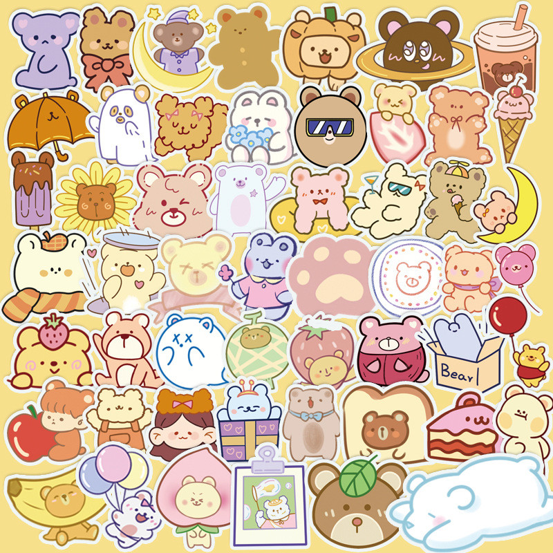 

80pcs Kawaii Animal Stickers Cute Cartoon Decor for Journals Diaries Phones Sweet & Fresh Aesthetic Labels