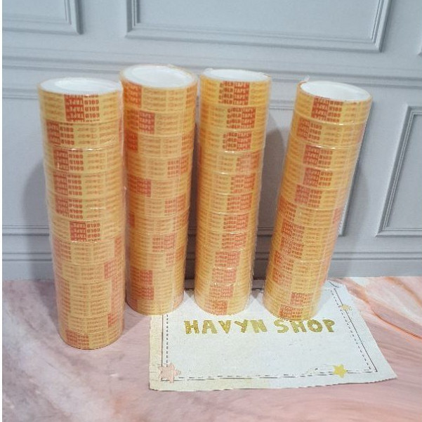 

(12pc) isolasi kecil BENING/SOLATIF/SOLASI / Isolasi 1/2 inch x 7 yard gold tape / solatip kado goldtape/ isolatip