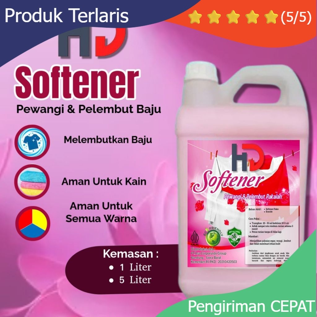 HD Softener Pakaian || Pelembut & Pewangi Pakaian || Pelembut & Pewangi Merk HD