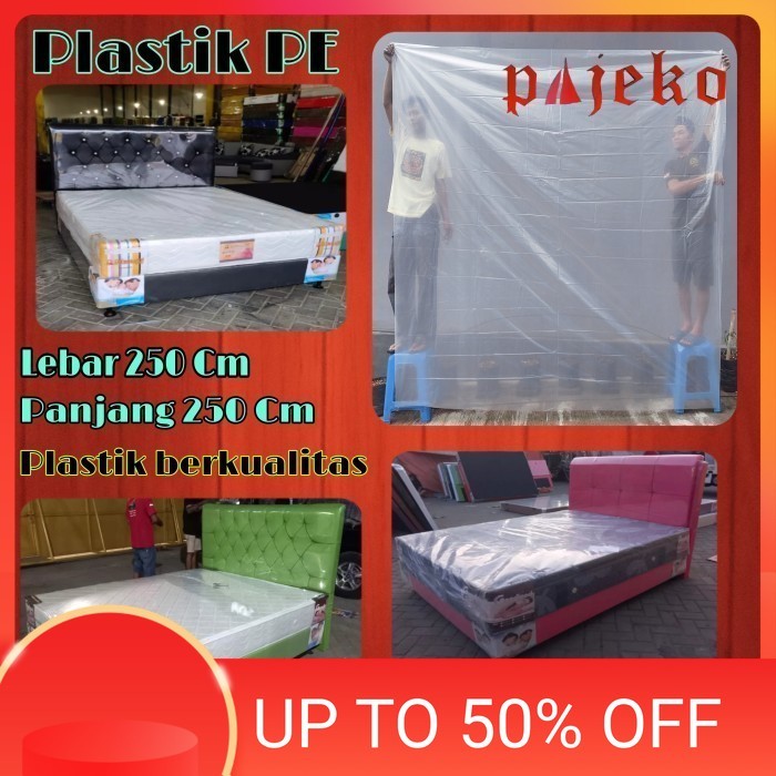 Kantong Plastik 250 x 250 Cm , Plastik PE Pembungkus Kasur Spring bed