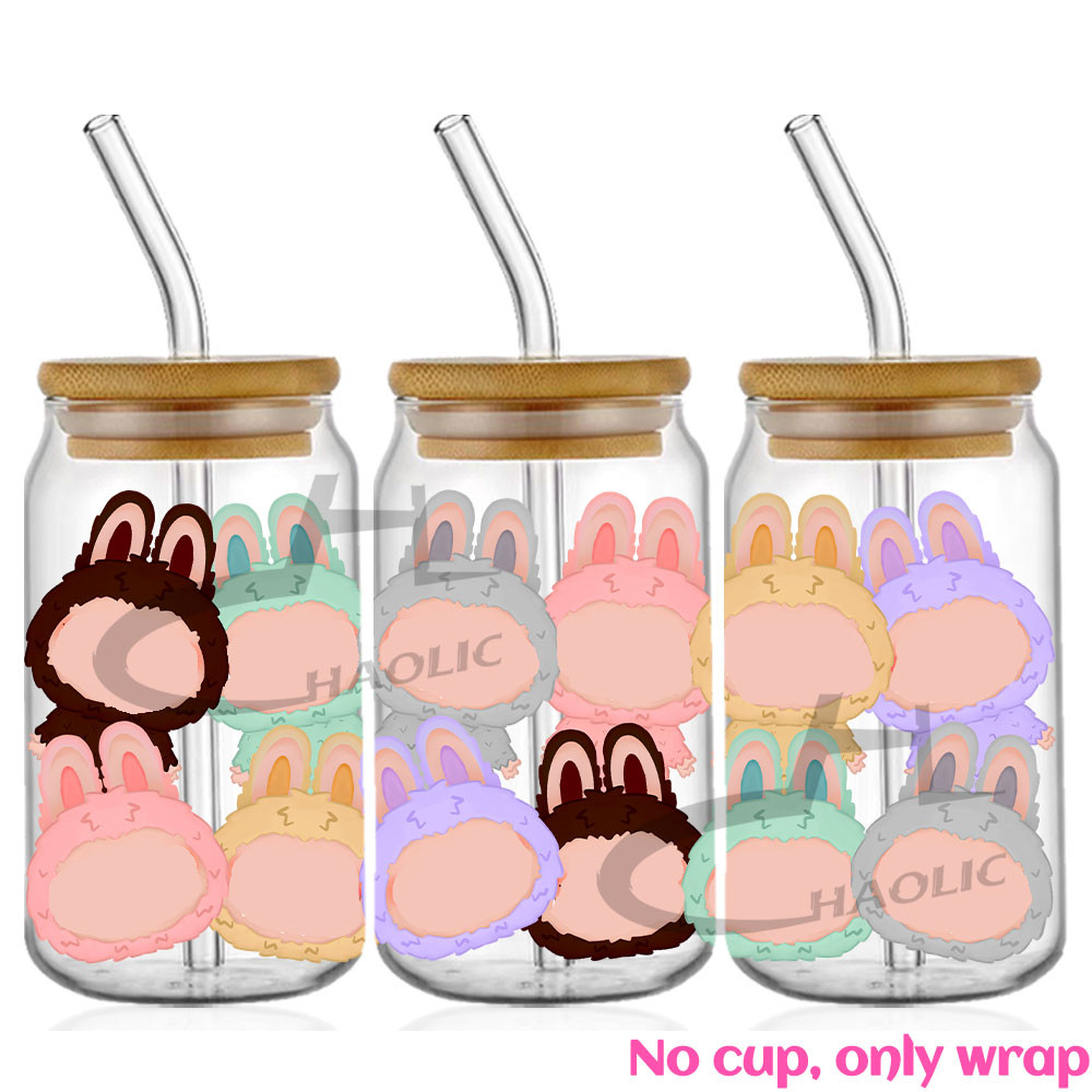 

UV DTF Cute BUBU Monsters 16oz Ready To Apply Libby Glass Wrap Glass Cup Can Wraps
