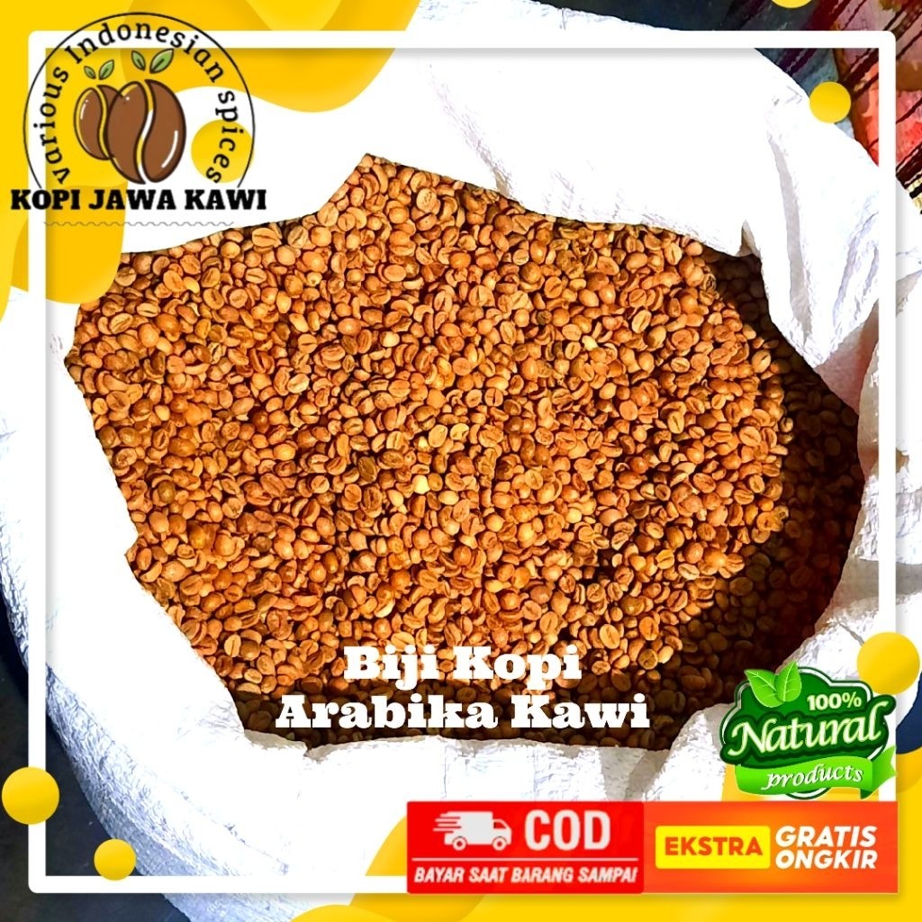 

Biji Kopi Mentah Natural / Green Bean Arabika Premium 100% Biji Coffee Tua Top Natural Gunung Kawi