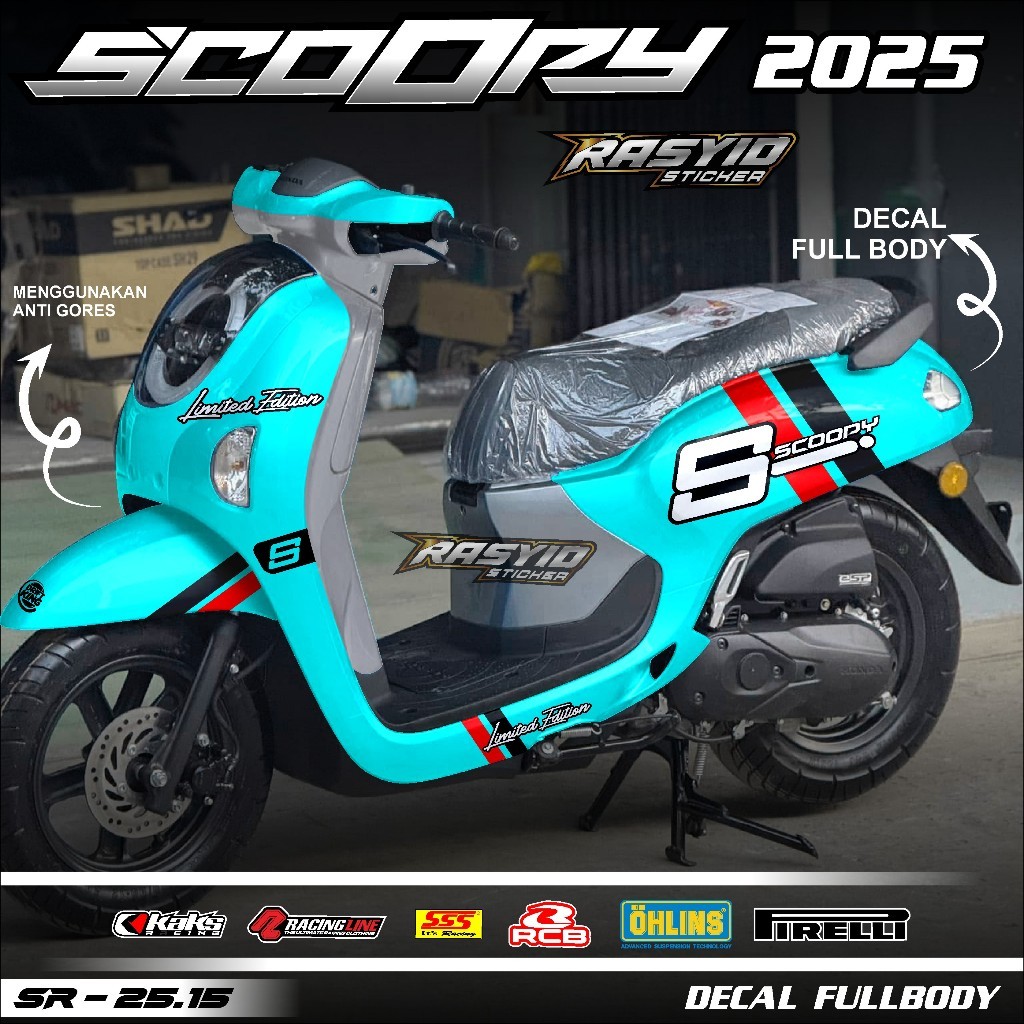 COD Sticker Decal Full Body Honda Scoopy Tahun 2025 Sticker Full Body Scoopy 2025 Motif Racing Simpl