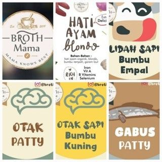 

BROTHMAMA - Baby meal Hati ayam Blondo / Sapi bumbu Empal / Otak Sapi Bumbu Kuning / Otak Patty