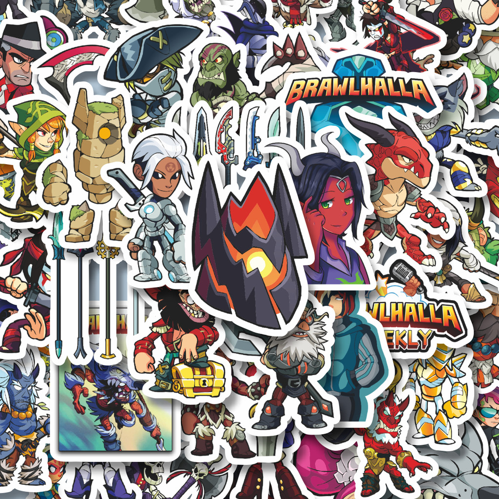 

100PCS Lucu Stiker Game Series Brawlhalla Character Mix 1 Stiker Aesthetic Stiker Anti Air Stikers Berperekat Waterproof sticker decal buat Motor Helm Buku Journal Koper Casing HP Laptop Botol Minum Hadiah anak