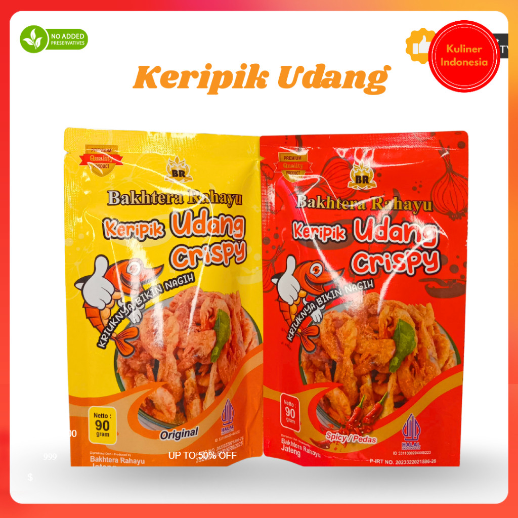 

Keripik Udang Crispy Renyah Bakhtera Rahayu Gurih oleh-oleh khas laut