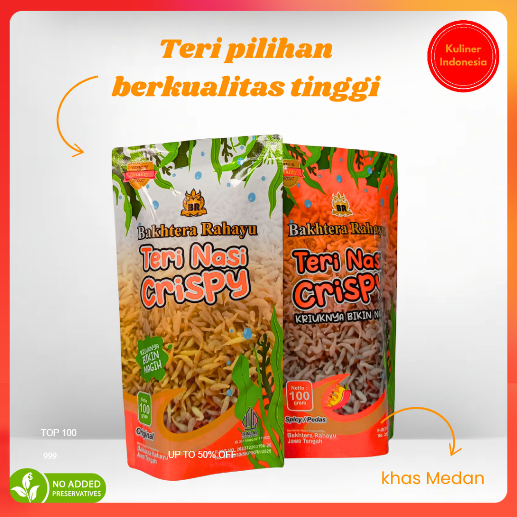 

Ikan Teri Nasi Crispy Kering Renyah Praktis Bakhtera Rahayu 100gr Rasa Enak