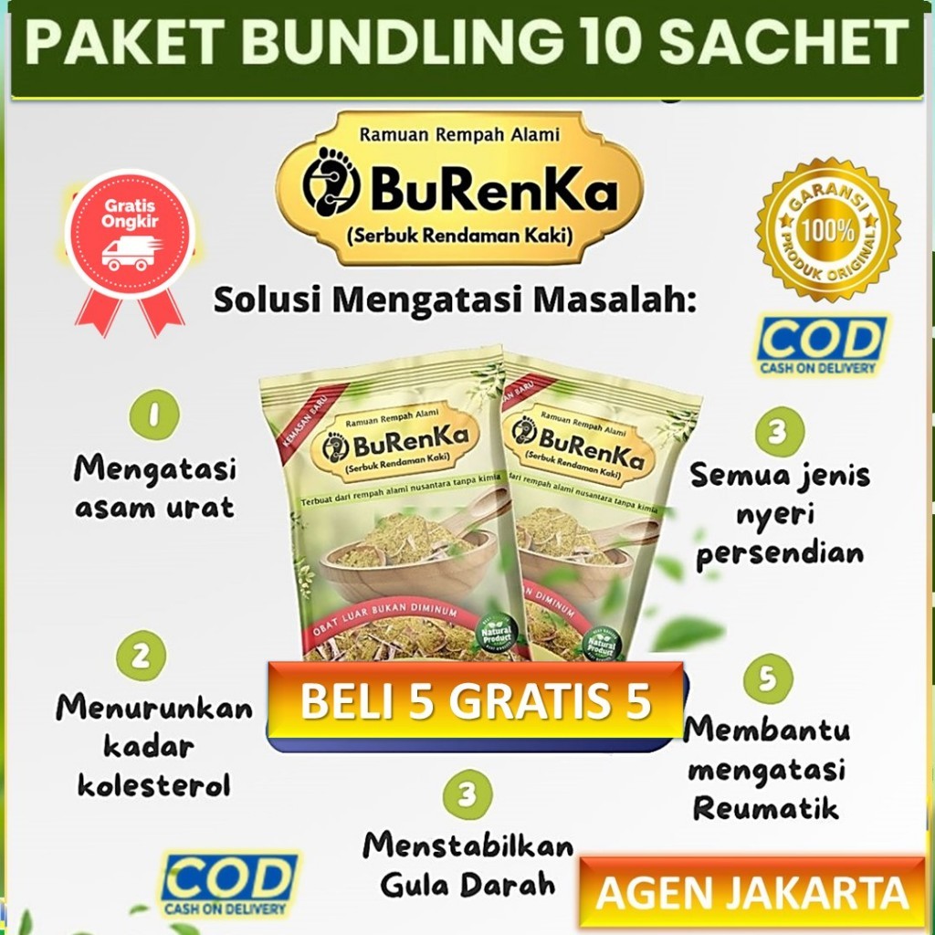 Burenka Serbuk Rendaman Kaki Herbal Detoks 10 Sachet