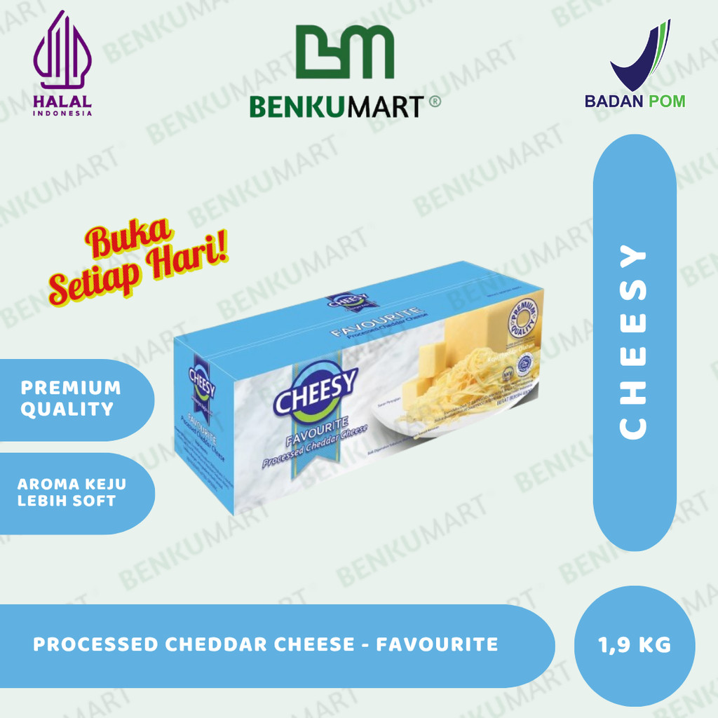 

Cheesy FAVOURITE Keju Cheddar Cheese 1,9 Kg | 1900 gr
