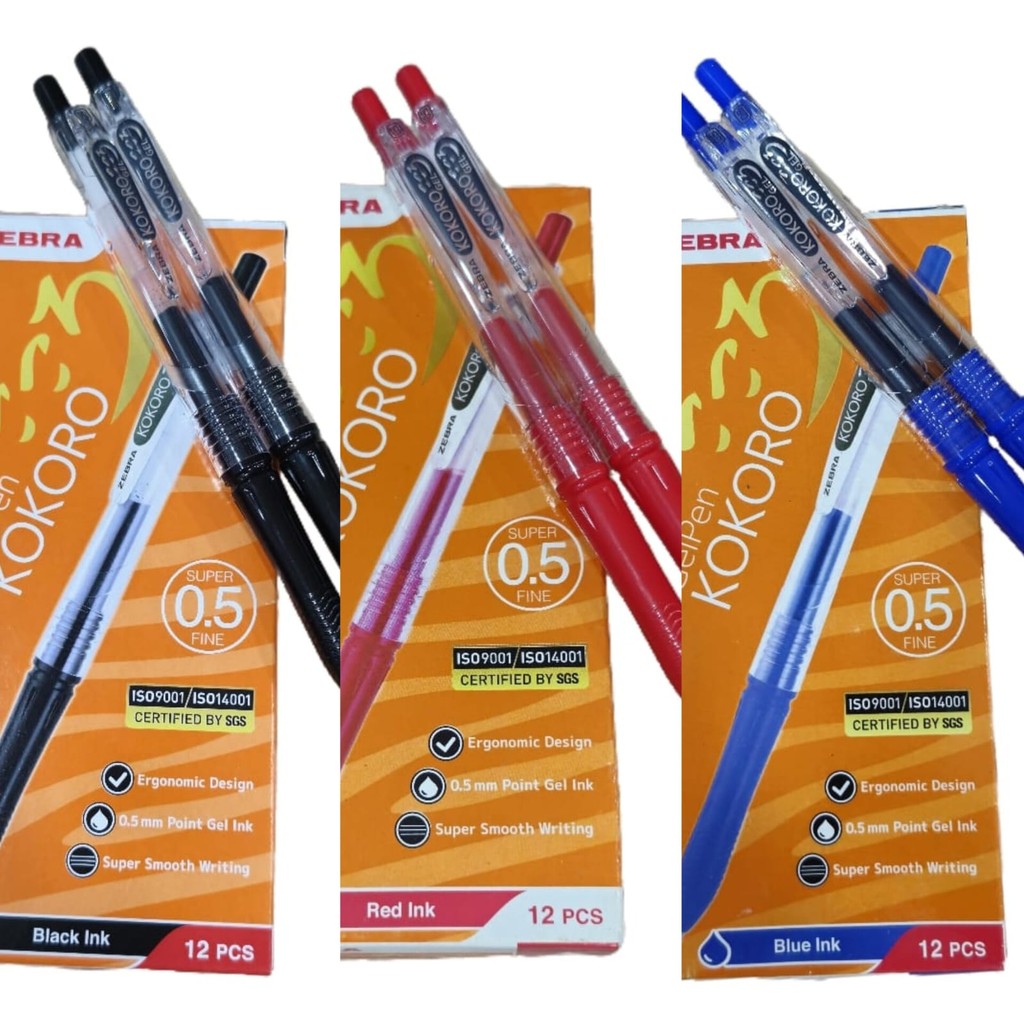 

Pulpen KOKORO Gel Zebra Kokoro HITAM 0.5 Grosir Perlusin