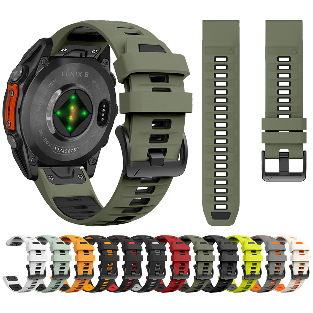 QuickFit Silicone Strap For Garmin Fenix 8 7X Pro 51mm/Enduro 3/Quatix/Tactix 7/Descent Mk2 Mk2i/D2 