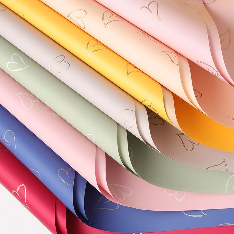 

20 Sheet 58x58cm Love Print Flower Wrapping Paper Waterproof Wedding Birthday Party Bouquet Packaging Valentine'S Day Decor