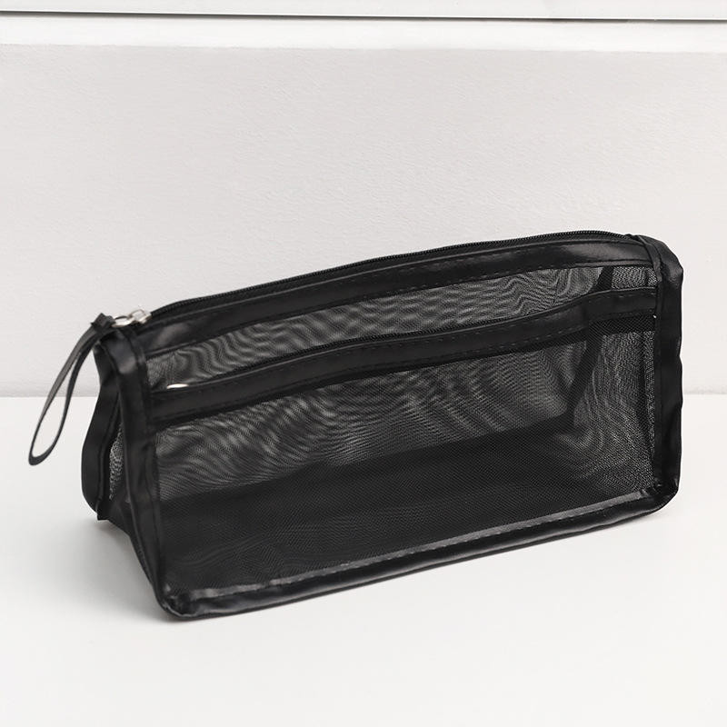 

New Portable Mesh Transparent Cosmetic Bag Makeup Brushes Case Travel Zipper Make Up Organizer Wash Toiletries Storage Bag Pouch