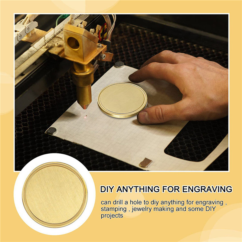 

TFTP-30PCS Laser Engraving Blanks Brass Coin Blanks Metal Engraving Blank Coins 40Mm With Acrylic Protection Box