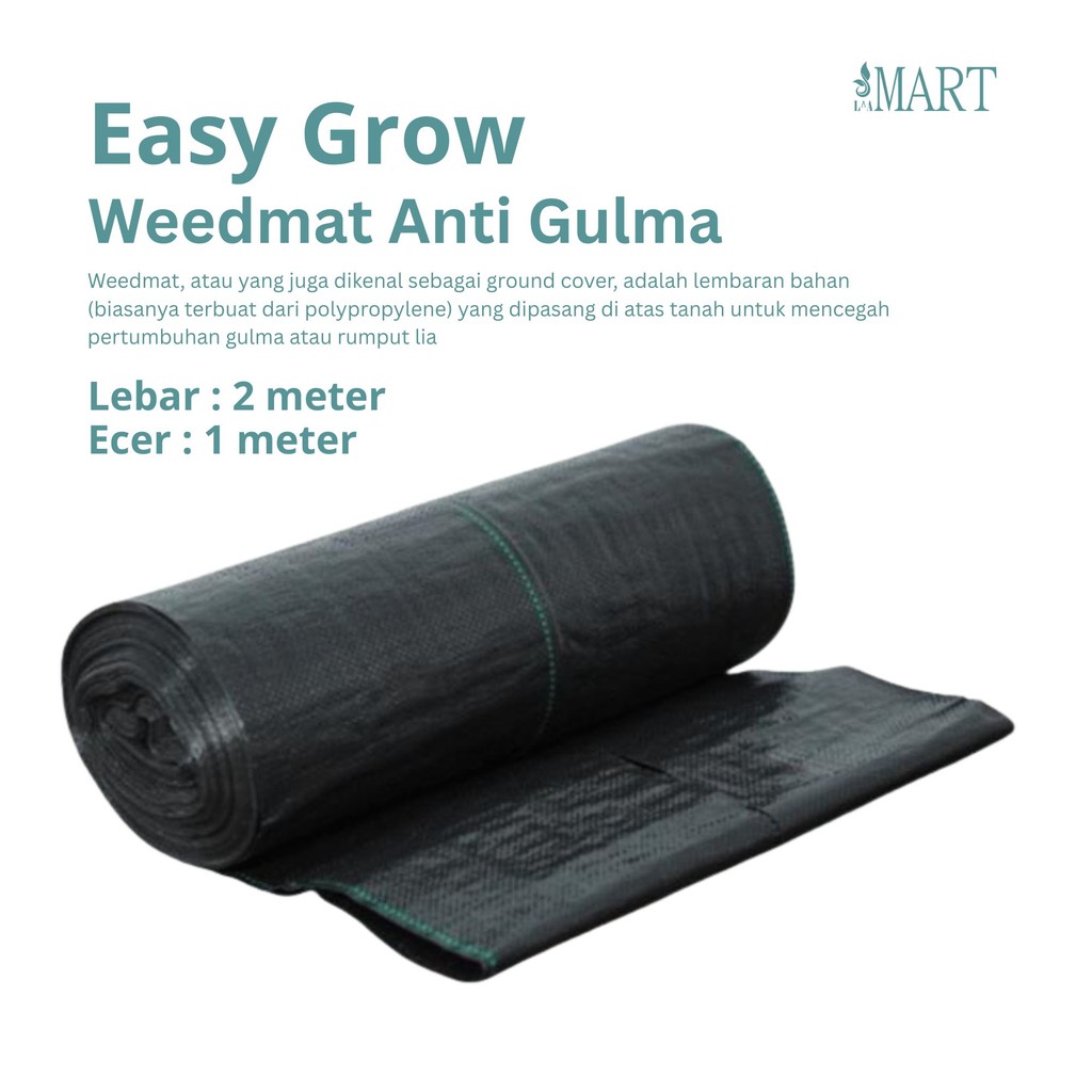 Weedmat Easy Grow Hitam Lebar 2 Meter Ecer 1 Meter Weedmat Anti Gulma