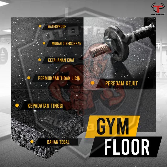 Gym Floor Puzzle /Matrass Lantai Tempat Fitness /Gym Mat/Rubber Floor - POLOS