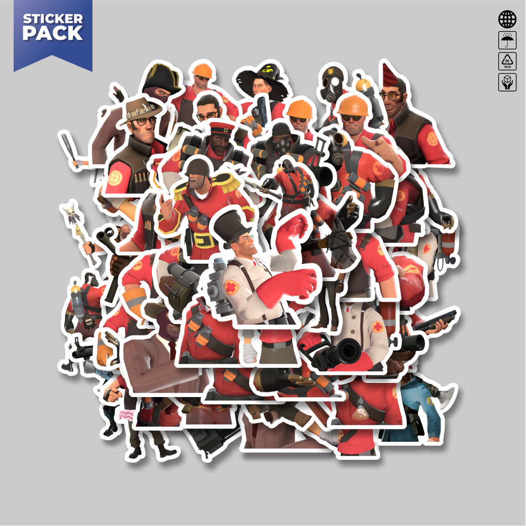 

[100PCS]Stiker Pack Stiker Game Series Team Fortres Character V12 Aesthetic Vinyl Anti Air Dekorasi Sticker Laptop Buku Journal Koper Helm Casing HP Gitar Helm Skateboard