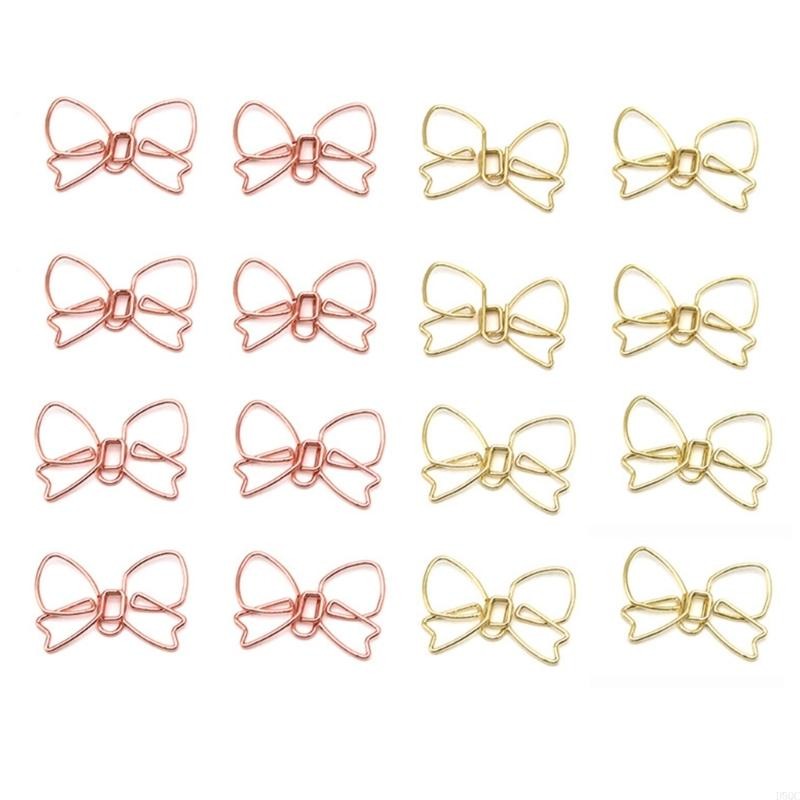 

100Pcs Bowknot Paper Clips Decorative Paper File Clips Small Metal Paper Clip D5QC