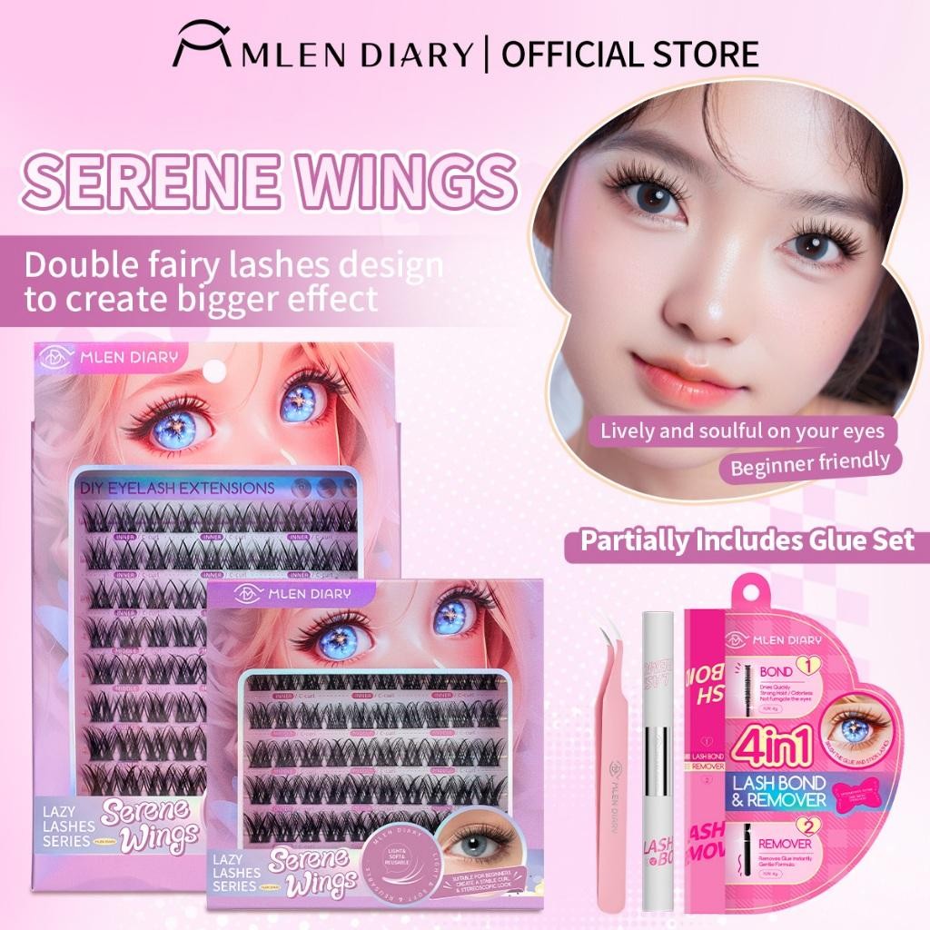 MPH MLEN Diary - Bulu Mata Palsu Serene Wing Seri DIY Perpanjangan Bulu Mata C Curl 12-16 mm，Bagian 