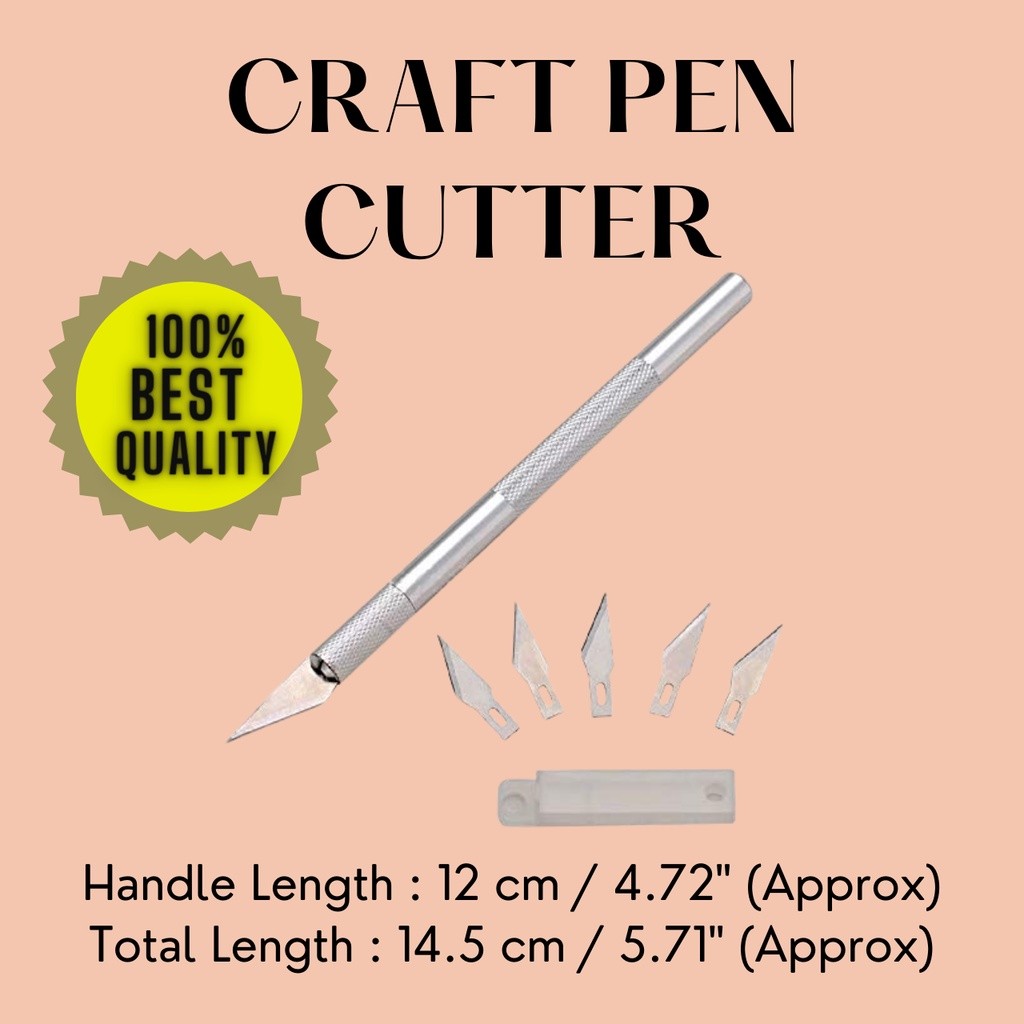 

Pen Cutter Set + 5 Refill Mata Pisau Presisi Ukir Seni Cutting Kertas Craft
