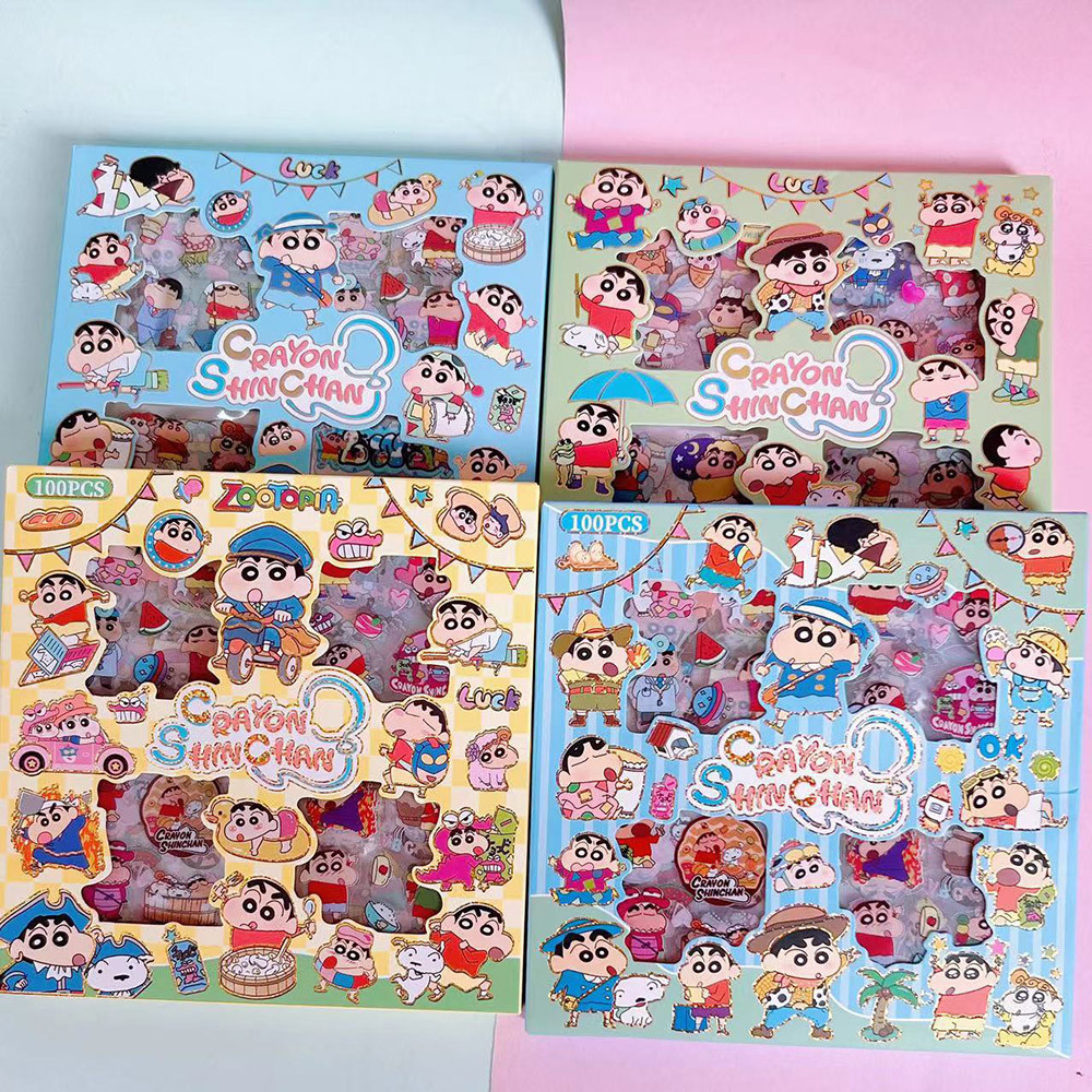 

100PCS Crayon Shin--an Anime Toys Stickers Transparent Applique Computer Skateboard DIY Decoration Accessories -ristmas Gifts