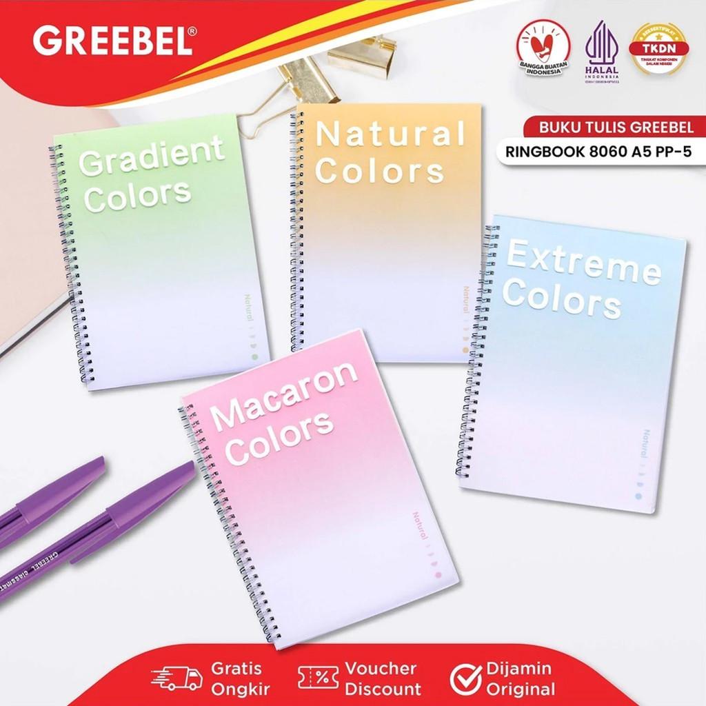 

GREEBEL Notebook Aesthetic / Buku Catatan / Buku Diary Aesthetic 8060-A5PP-5