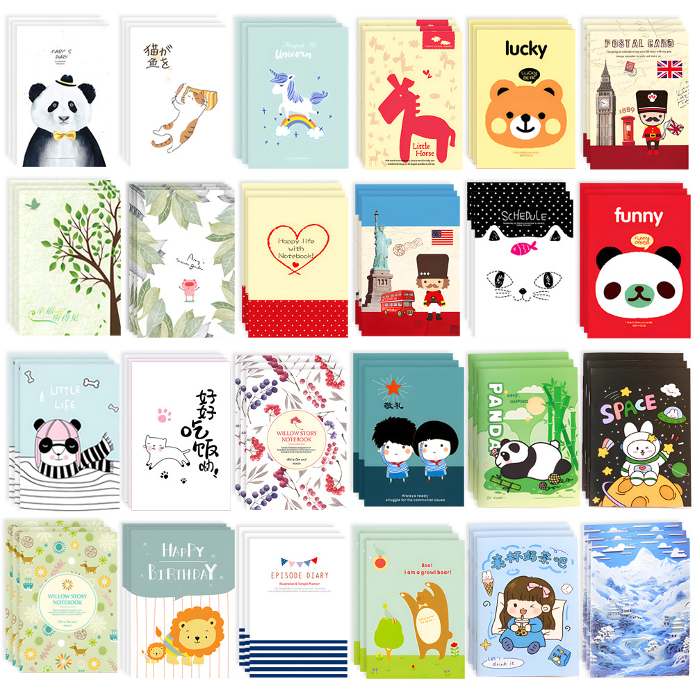 

10sets/Lot Korean Cute Small Notebooks Portable A7 Mini Planners Agenda Diary Stationery Journal Notepad Note Kids Prize Booklet