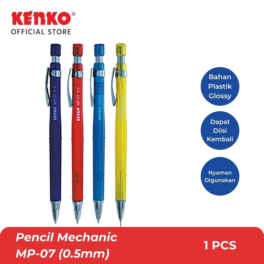 

KENKO Pensil Mekanik MP-07 (0.5 Mm) Mechanical Pencil Random Color
