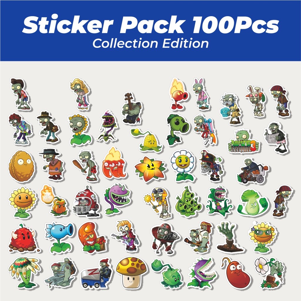 

Hot Stiker Game Series PLANT vs ZOMBIE Character Mix 9 Lucu Anti Air Stikers Berperekat Waterproof Sticker Decal Buat Motor Helm Buku Journal Koper Casing HP Laptop Botol Minum