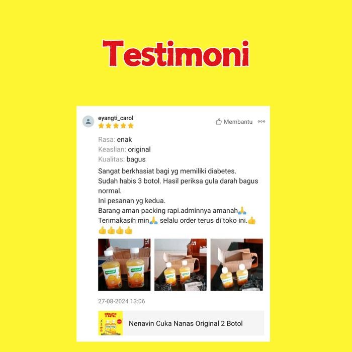 

Promo Nenavin Cuka Nanas 100% Nanas Asli Halal dan BPOM