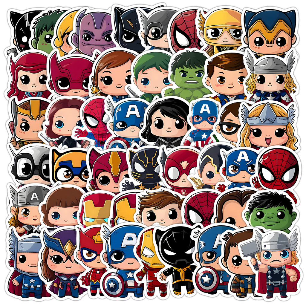 

50pcs Disney Marvel Vintage The Avengers Super Hero Anime Stickers Cartoon Decal Laptop Car Motorcycle Funny Sticker