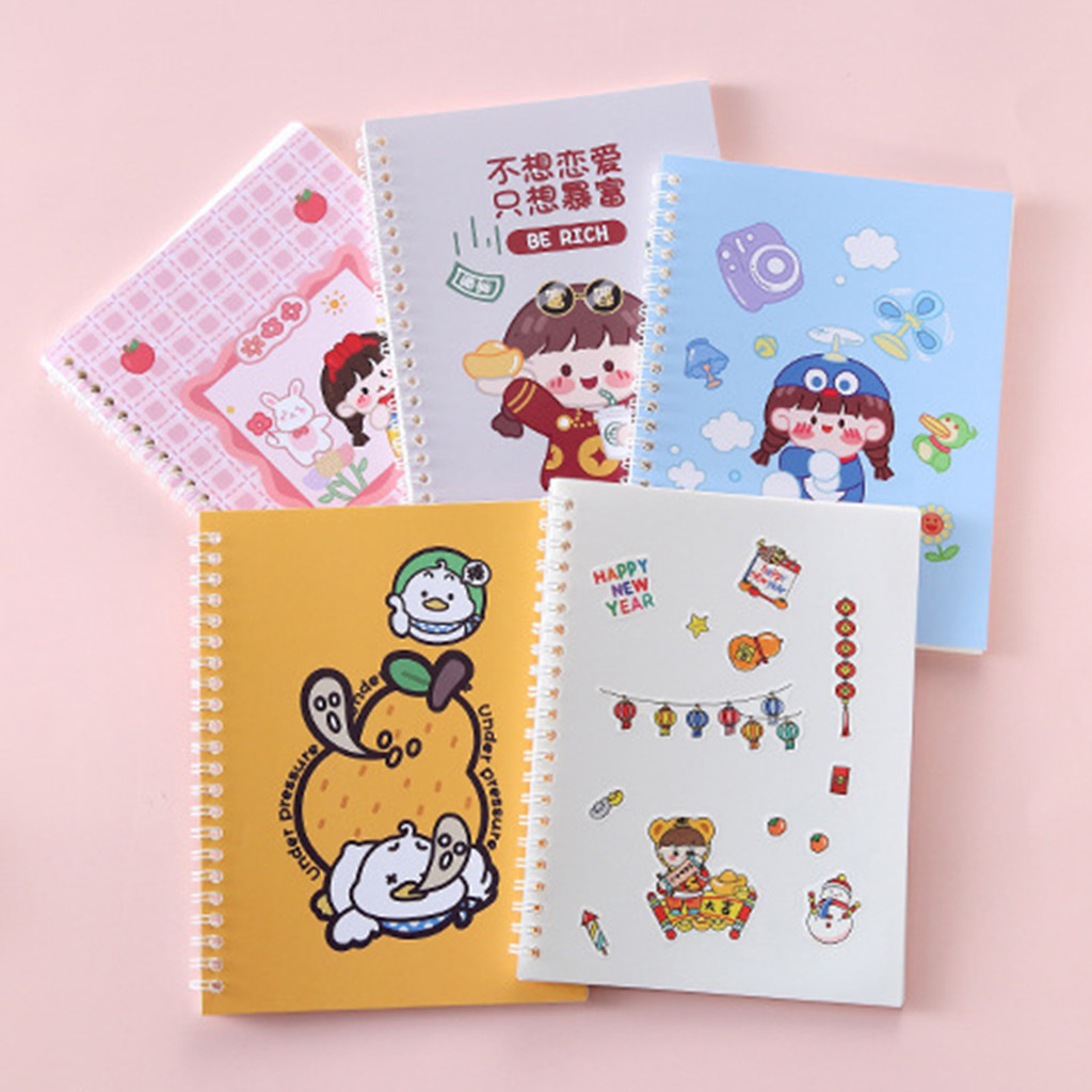 

A5 Size Double-Sided Release Notebook Portable Sticker Collection Accessories 24 Sheets Cute Coil Washi Tape Collecting Book