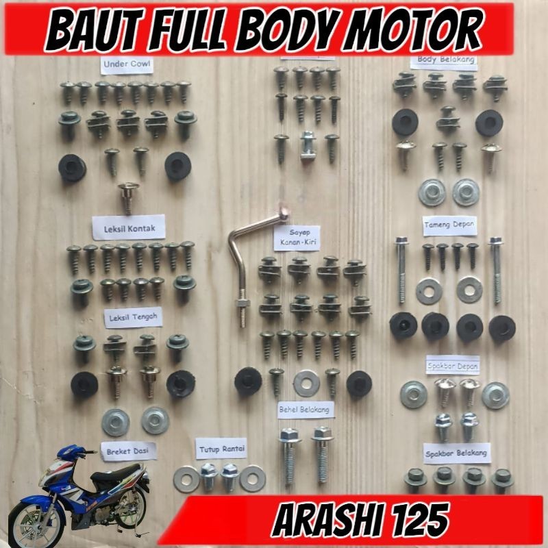 PROMO COD Baut Full Set Cover Body Suzuki Arashi 125 FH CBU Karbu Karburator / Baut Full Body Suzuki