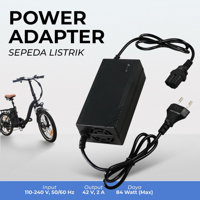 charger speda listrik 36volt - 42volt cas sepeda listrik 36v