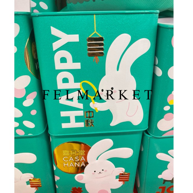 Kue Bulan Casa Hana Happy Buny Green Tea & Black Sesame / Mooncake Cashana Isi 2 / Box