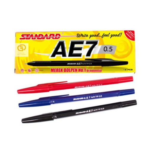 

(1 LUSIN / 12 PCS) PULPEN STANDARD AE7 PEN BOLPOIN STANDART AE-7