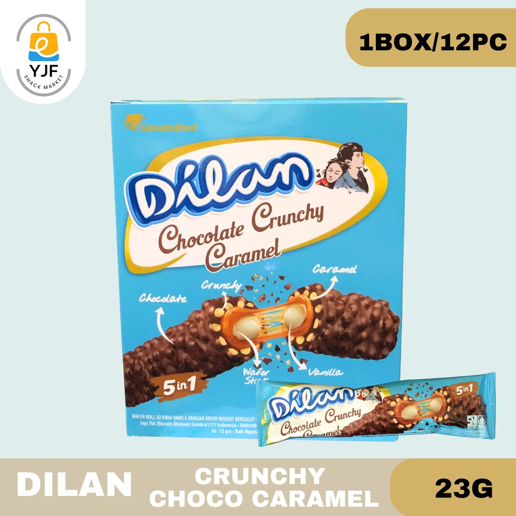 

Dilan Chocolate Crunchy Caramel 23g - 1BOX/12PC / Dilan Choco Caramel / Wafer Roll Caramel