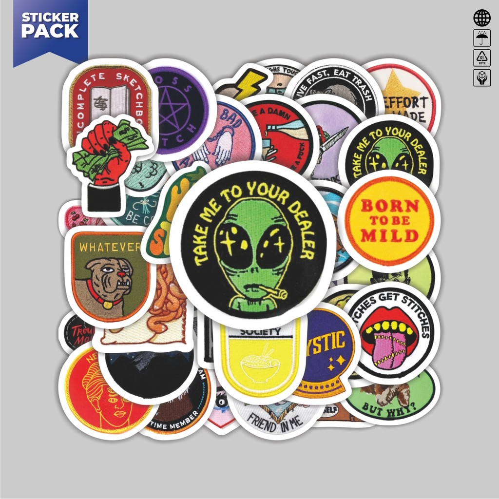 

[100PCS]Stiker Pack Stiker Patch V20 Aesthetic Vinyl Anti Air Dekorasi Sticker Laptop Buku Journal Koper Helm Casing HP Gitar Helm Skateboard