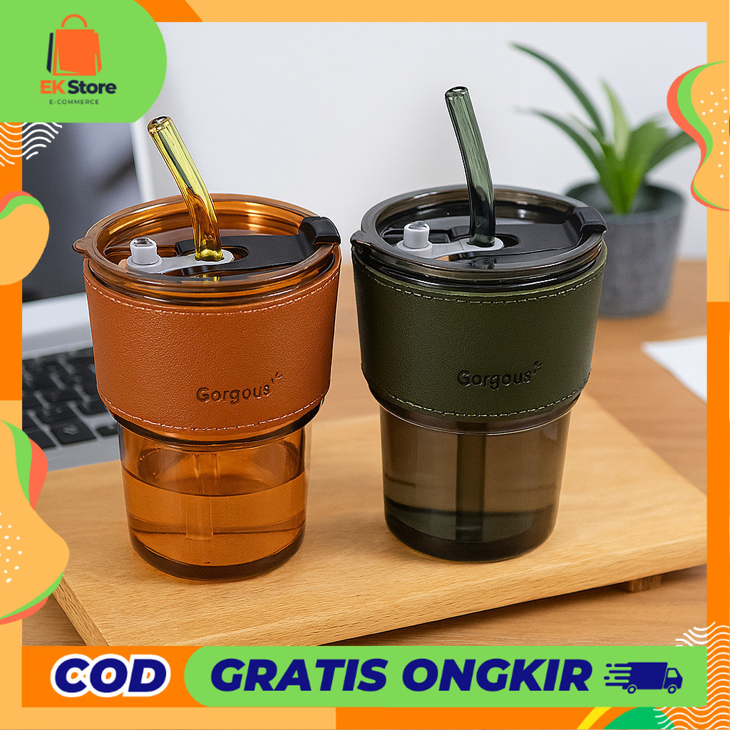 

EK Gelas minum kaca estetik aesthetic| botol minum kaca