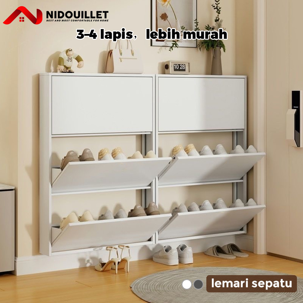 Nidouillet RAK SEPATU BESI LEMARI SEPATU SUSUN TERTUTUP RAK SEPATU BESI RAK SEPATU TERTUTUP BESI