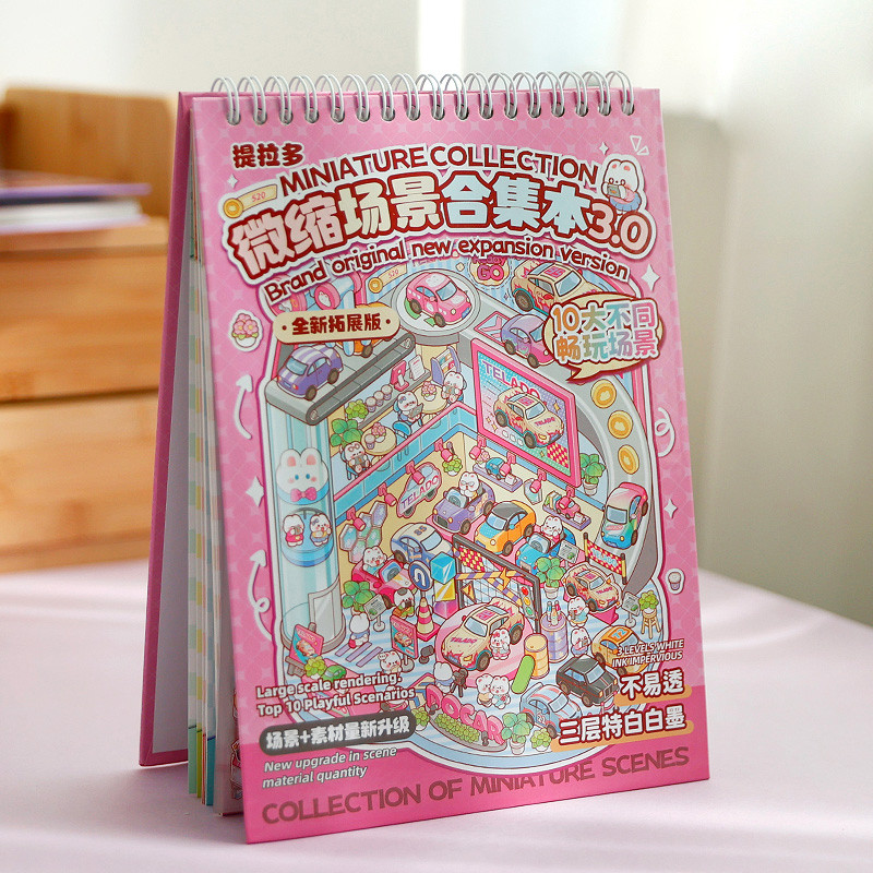 

Mr Paper 2style 35pcs/bag Tirado Miniature Scene Collection Book 3.0 Scenic Stickers Stereo Cabin Girl's Handbook Sticker Book