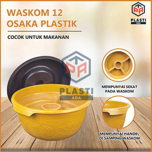(ISI 12pcs) BASKOM SEKAT TUTUP - Baskom Hajatan / Waskom / Wakul / Bakul Nasi Plastik