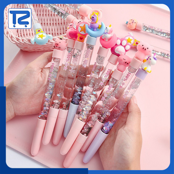 

Pulpen Tinta Gel 0.5mm Pena Glitter Air Cristal Motif Lucu Transparan 3D Unik ATK016