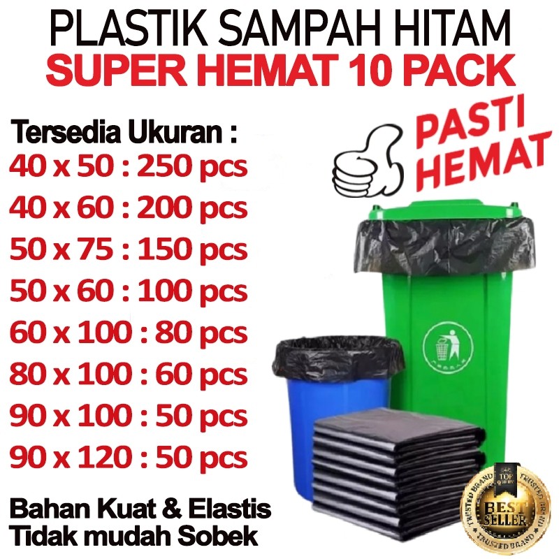 PAKET SUPER HEMAT Plastik Sampah | Kantong Plastik Sampah Hitam | Plastik sampah hitam besar
